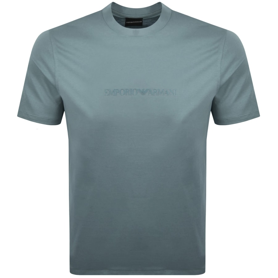 EMPORIO ARMANI 半袖Tシャツ ブルー ロゴパッチ Emporio Armani Logo T Shirt Blue | Mainline Menswear us